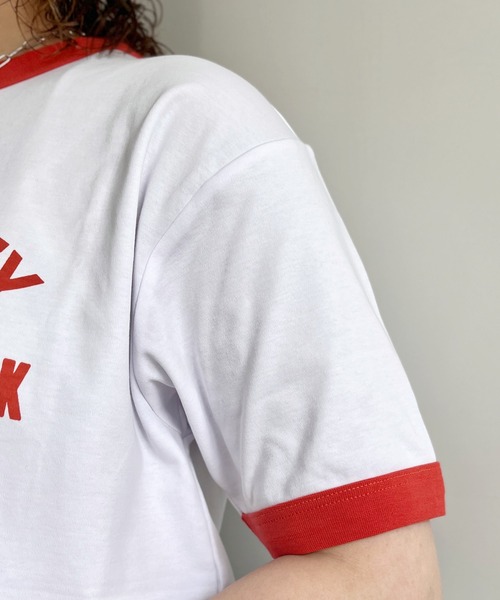 CPCM（シーピーシーエム）の「スムースリンガーカレッジロゴT（Tシャツ/カットソー・レディース・サックスブルー/オレンジ/オフホワイト・FREE）」の11枚目の写真