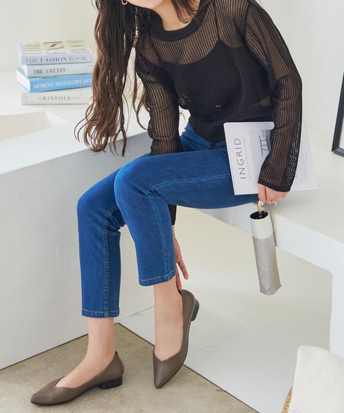 KOBE LETTUCE（コウベレタス）の「晴雨兼用ポインテッドバレエパンプス（レインシューズ・レディース・モカ/ベージュ/ブラック・LL/S/M/L）」の5枚目の写真