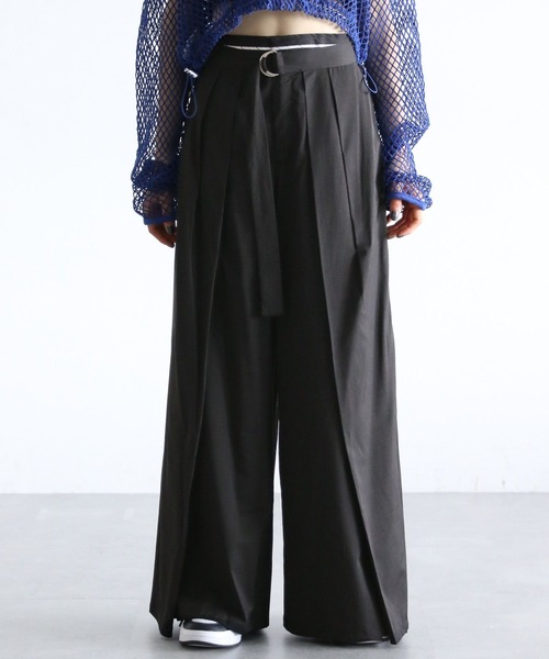 PAGEBOY(ページボーイ)の「ウエストデザインワイドパンツ(その他パンツ・レディース・ブラック/ブラウン/オフホワイト・FREE)」の7枚目の写真