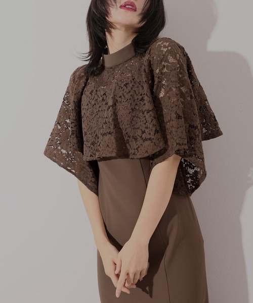 低身長用サイズあり】ミモレ丈&五分袖フォーマル結婚式