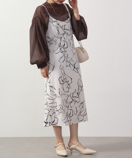 ＆soiree（アンドソワレ）の「&soiree フラワーキャミワンピース（ワンピース・レディース・オフホワイト・F）」の6枚目の写真