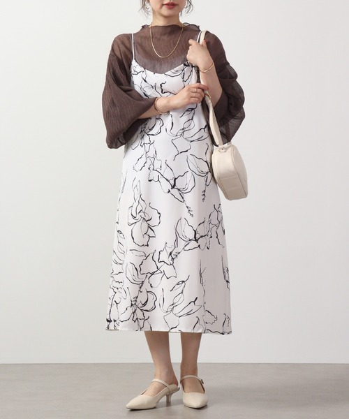 ＆soiree（アンドソワレ）の「&soiree フラワーキャミワンピース（ワンピース・レディース・オフホワイト・F）」の7枚目の写真