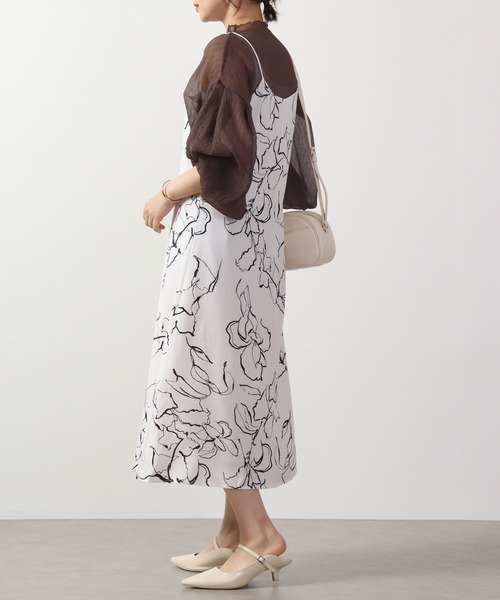 ＆soiree（アンドソワレ）の「&soiree フラワーキャミワンピース（ワンピース・レディース・オフホワイト・F）」の3枚目の写真