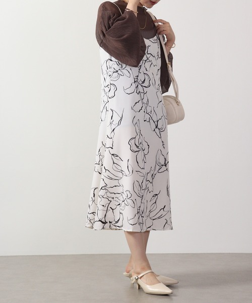 ＆soiree（アンドソワレ）の「&soiree フラワーキャミワンピース（ワンピース・レディース・オフホワイト・F）」の5枚目の写真