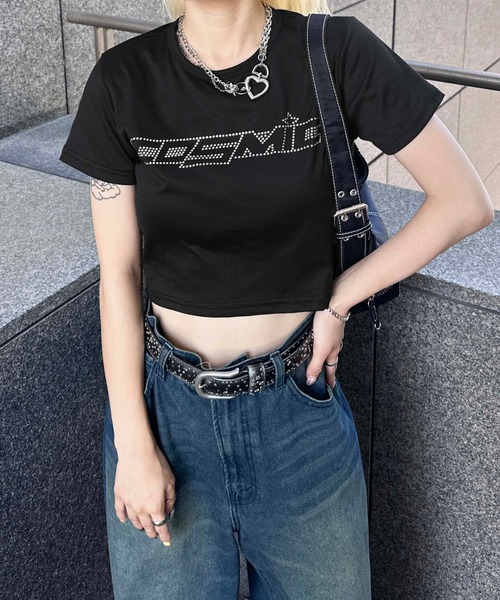 sedacle(セダクル)の「【SDG】stone logo T‐shirt(Tシャツ/カットソー・レディース・オフホワイト/ブラック・FREE)」の2枚目の写真