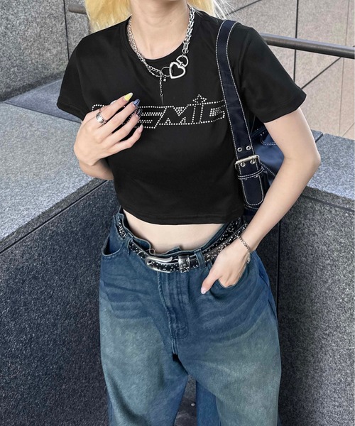 sedacle(セダクル)の「【SDG】stone logo T‐shirt(Tシャツ/カットソー・レディース・オフホワイト/ブラック・FREE)」の20枚目の写真