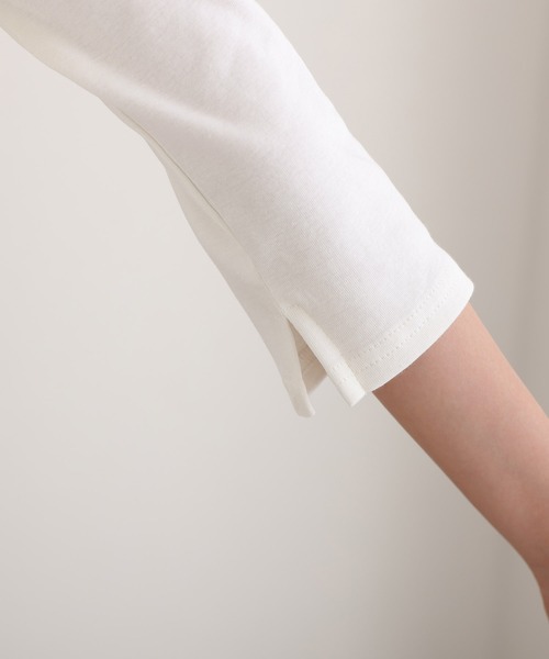 ElegChic（エレグシック）の「ボートネック 七分袖 プルオーバー（Tシャツ/カットソー・レディース・ブラック/カーキ/オフホワイト/チャコールグレー/杢グレー・M/L/XL/3L/4L）」の19枚目の写真