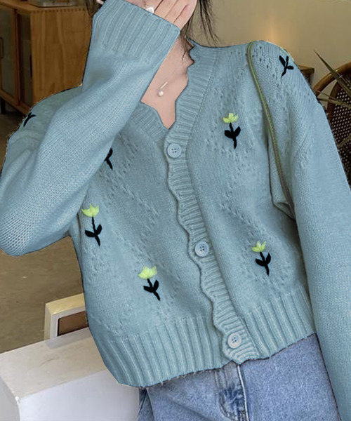 Amulet（アミュレット）の「スカラップカーディガン（カーディガン/ボレロ・レディース・ホワイト/グリーン/ピンク/ブルー/イエロー・FREE）」の3枚目の写真