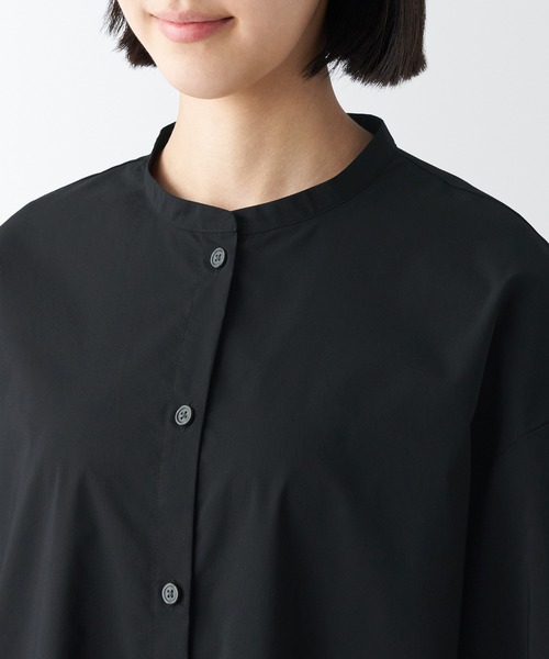 無印良品（ムジルシリョウヒン）の「乾きやすいブロード七分袖ワンピース（ワンピース・レディース・ブラウン系3/ブラック/ライトパープル・XS/L/S/XXL/M/XL）」の7枚目の写真