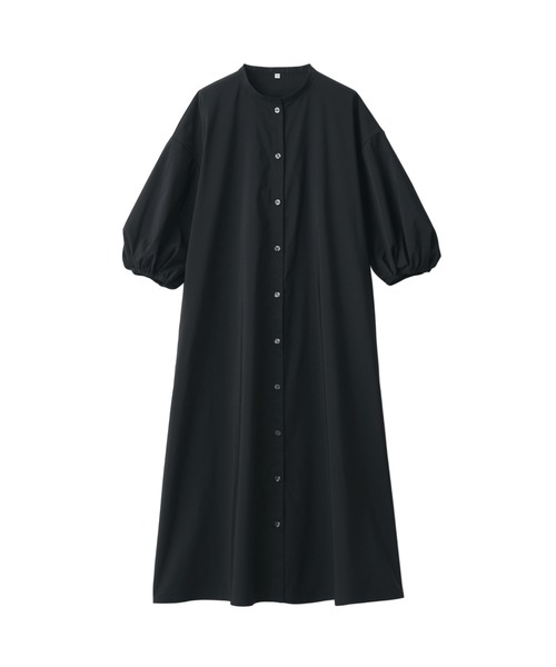 無印良品（ムジルシリョウヒン）の「乾きやすいブロード七分袖ワンピース（ワンピース・レディース・ブラウン系3/ブラック/ライトパープル・XS/L/S/XXL/M/XL）」の9枚目の写真