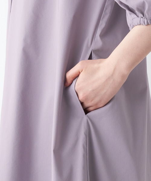 無印良品（ムジルシリョウヒン）の「乾きやすいブロード七分袖ワンピース（ワンピース・レディース・ブラウン系3/ブラック/ライトパープル・XS/L/S/XXL/M/XL）」の15枚目の写真