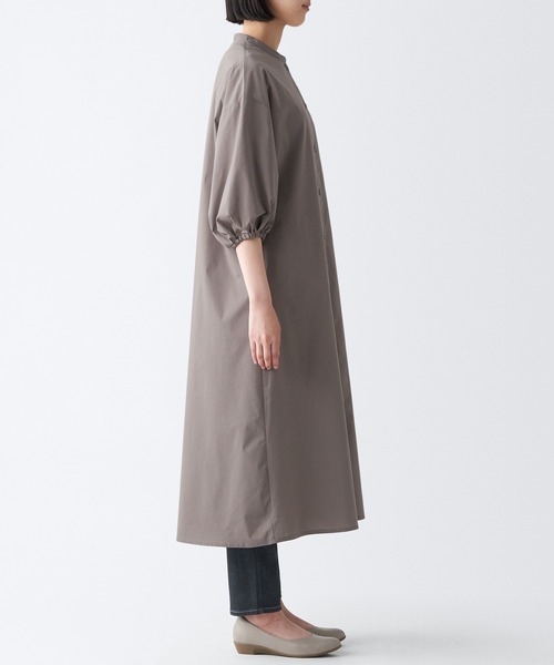 無印良品（ムジルシリョウヒン）の「乾きやすいブロード七分袖ワンピース（ワンピース・レディース・ブラウン系3/ブラック/ライトパープル・XS/L/S/XXL/M/XL）」の19枚目の写真