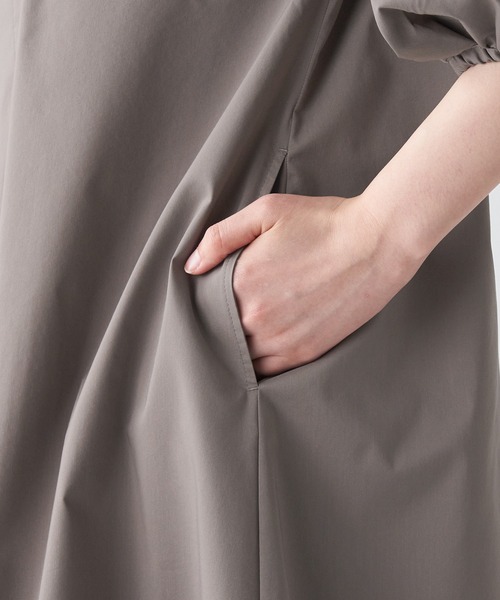 無印良品（ムジルシリョウヒン）の「乾きやすいブロード七分袖ワンピース（ワンピース・レディース・ブラウン系3/ブラック/ライトパープル・XS/L/S/XXL/M/XL）」の22枚目の写真