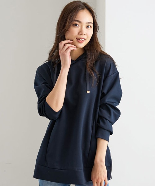 BELLUNA（ベルーナ）の「サイドジップ使いフードパーカー（パーカー・レディース・ワイン/アイボリー/杢グレー/ネイビー・LARGE/X-LARGE/MEDIUM）」の19枚目の写真