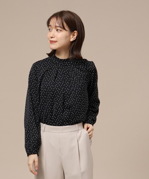 SHOO・LA・RUE(シューラルー)の「◆【S-3L/通勤/セレモニーにも】プチハイネック フリルブラウス【CIRCRIC】(シャツ/ブラウス・レディース・ブラック系5/ホワイト系6/ベージュ系その他7・02/01/03/04/05)」の18枚目の写真