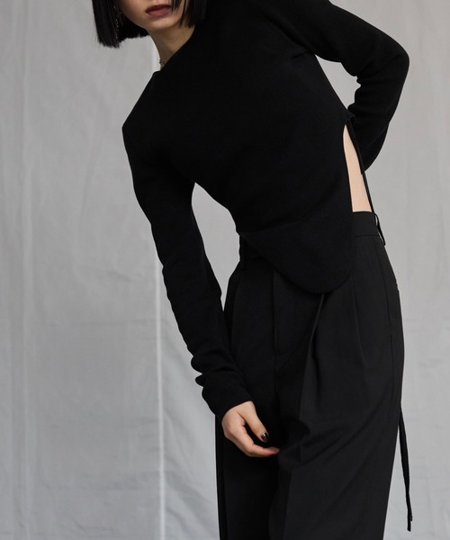トップス josemoon SIDE BELT KNIT PULLOVER JOSE MOON（ジョゼムーン）の「SIDE BELT KNIT PULLOVER/サイド