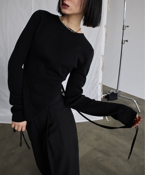 トップス josemoon SIDE BELT KNIT PULLOVER JOSE MOON（ジョゼムーン）の「SIDE BELT KNIT PULLOVER/サイド