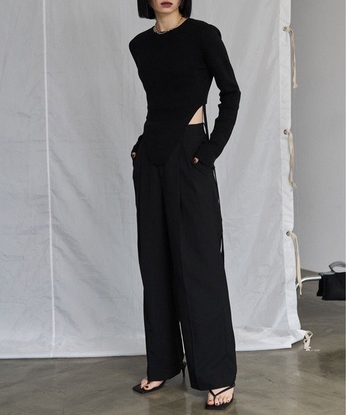 トップス josemoon SIDE BELT KNIT PULLOVER JOSE MOON（ジョゼムーン）の「SIDE BELT KNIT PULLOVER/サイド