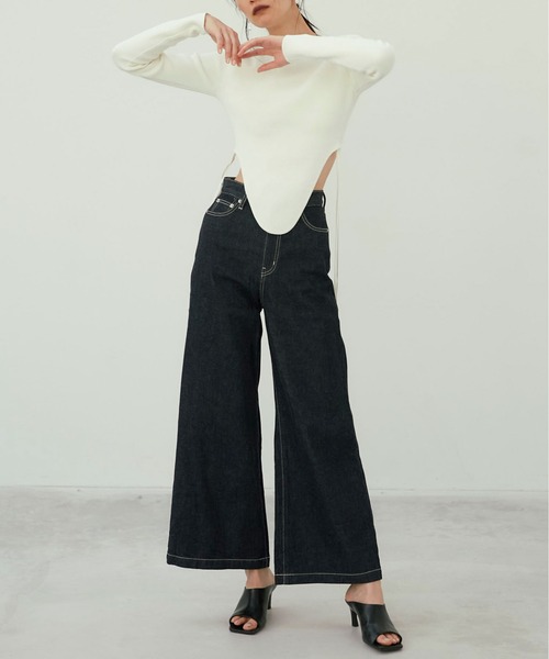 トップス josemoon SIDE BELT KNIT PULLOVER JOSE MOON（ジョゼムーン）の「SIDE BELT KNIT PULLOVER/サイド