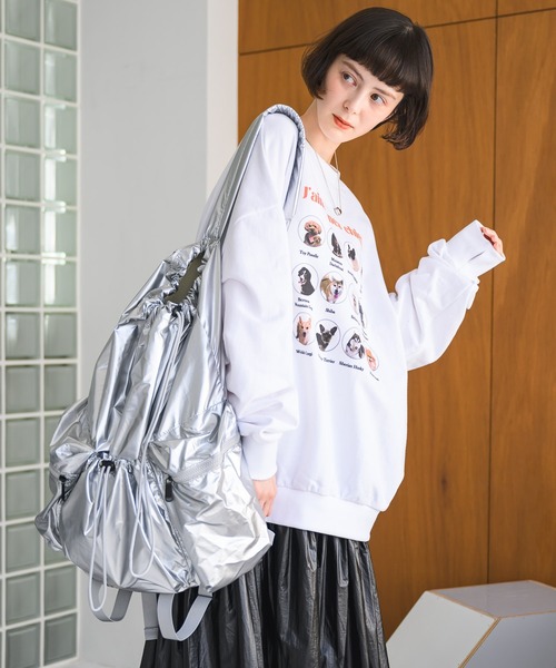 Birthday room（バースデイルーム）の「犬いっぱいトレーナー/スウェットシャツ（スウェット・レディース・ナチュラル/グレー/ホワイト・FREE）」の15枚目の写真