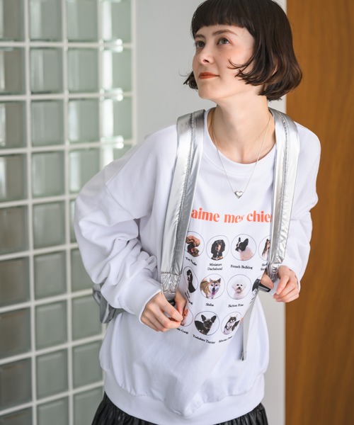 Birthday room（バースデイルーム）の「犬いっぱいトレーナー/スウェットシャツ（スウェット・レディース・ナチュラル/グレー/ホワイト・FREE）」の19枚目の写真