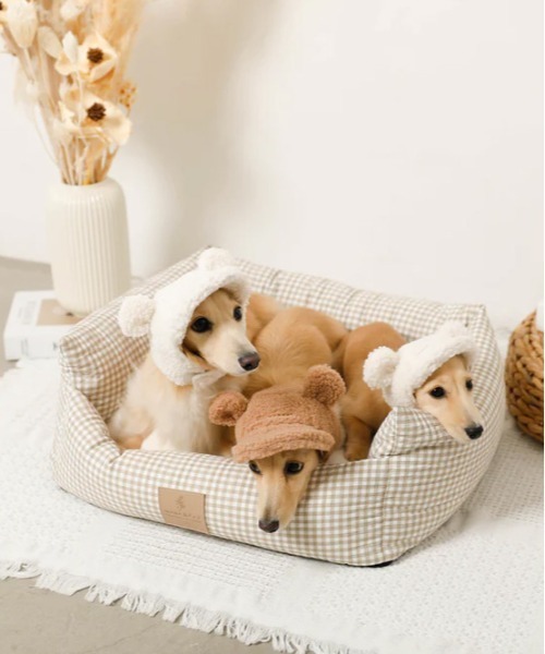 セール】ギンガムチェッククッションベッド（ペット用クッション