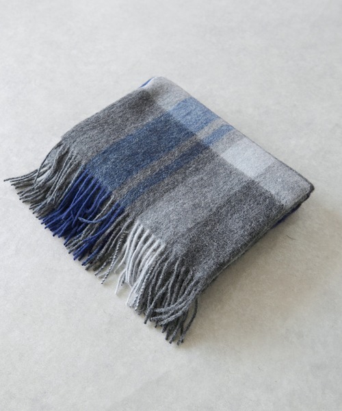 un dix cors（アンディコール）の「ウールチェックストール（ストール/ショール・レディース・グレー/ベージュ・FREE）」の5枚目の写真