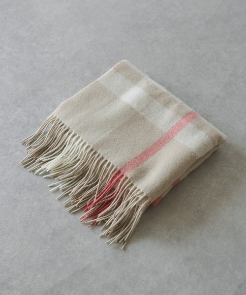 un dix cors（アンディコール）の「ウールチェックストール（ストール/ショール・レディース・グレー/ベージュ・FREE）」の3枚目の写真