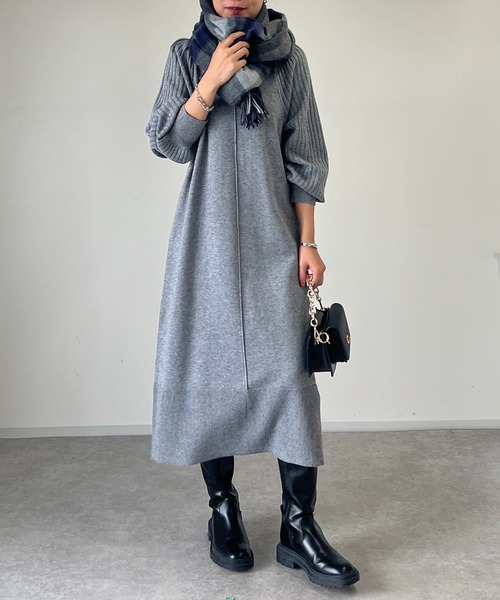 un dix cors（アンディコール）の「ウールチェックストール（ストール/ショール・レディース・グレー/ベージュ・FREE）」の12枚目の写真