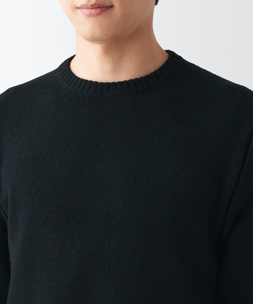 セール】洗えるウールミドルゲージクルーネックセーター（ニット