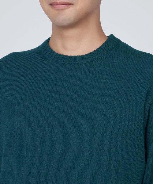 セール】洗えるウールミドルゲージクルーネックセーター（ニット