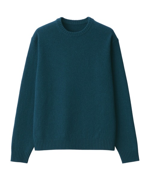 洗えるウールセーター セール】洗えるウールミドルゲージクルーネックセーター（ニット
