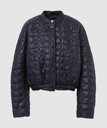 Shiny Quilt Curved Sleeve Jacket