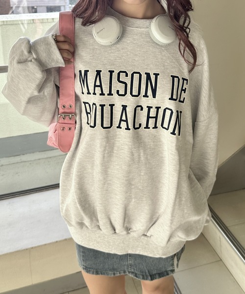 su_do【スード】BLAZER BULLS オーバーサイズスウェット サモス オーバーサイズ スウェットシャツ（グレー/バーガンディ