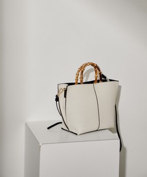 SALON adam et rope' | バンブーハンドル2WAYミドルバッグ(ハンドバッグ)