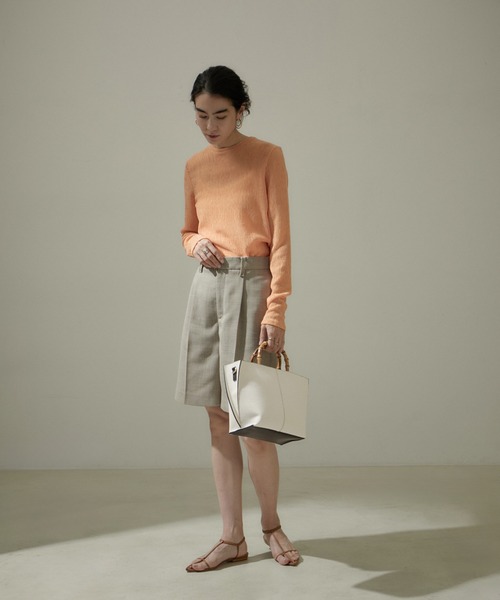 SALON adam et rope'(サロン アダム エ ロペ)の「バンブーハンドル2WAYショルダーバッグ(ハンドバッグ・レディース・ブラック/キナリ/ベージュ系その他・FREE)」の5枚目の写真