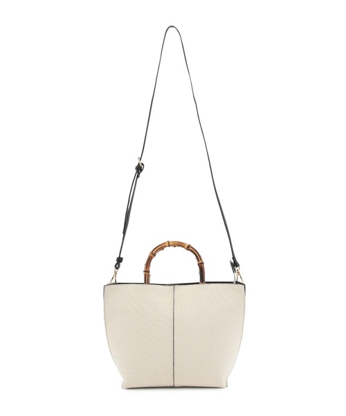 SALON adam et rope'(サロン アダム エ ロペ)の「バンブーハンドル2WAYショルダーバッグ(ハンドバッグ・レディース・ブラック/キナリ/ベージュ系その他・FREE)」の13枚目の写真