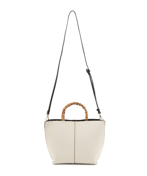 SALON adam et rope'(サロン アダム エ ロペ)の「バンブーハンドル2WAYショルダーバッグ(ハンドバッグ・レディース・ブラック/キナリ/ベージュ系その他・FREE)」の15枚目の写真