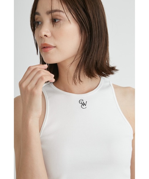 emmi(エミ)の「【emmi atelier】ewcアメスリタンクトップ(Tシャツ/カットソー・レディース・ホワイト/グレー/ブラウン/ブラック/ダークブルー・FREE)」の6枚目の写真
