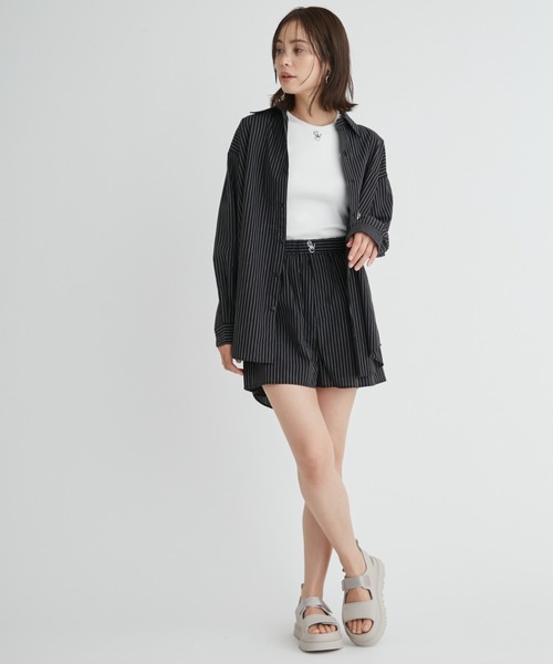 emmi(エミ)の「【emmi atelier】ewcアメスリタンクトップ(Tシャツ/カットソー・レディース・ホワイト/グレー/ブラウン/ブラック/ダークブルー・FREE)」の8枚目の写真