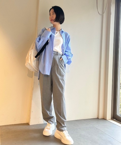 emmi(エミ)の「【emmi atelier】ewcアメスリタンクトップ(Tシャツ/カットソー・レディース・ホワイト/グレー/ブラウン/ブラック/ダークブルー・FREE)」の18枚目の写真