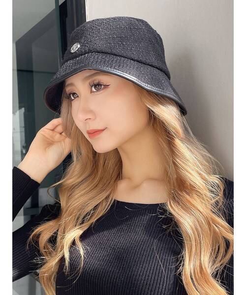 GYDA(ジェイダ)の「gydaモチーフ ツィードバケットハット(ハット・レディース・オフホワイト/ブラック・FREE)」の4枚目の写真