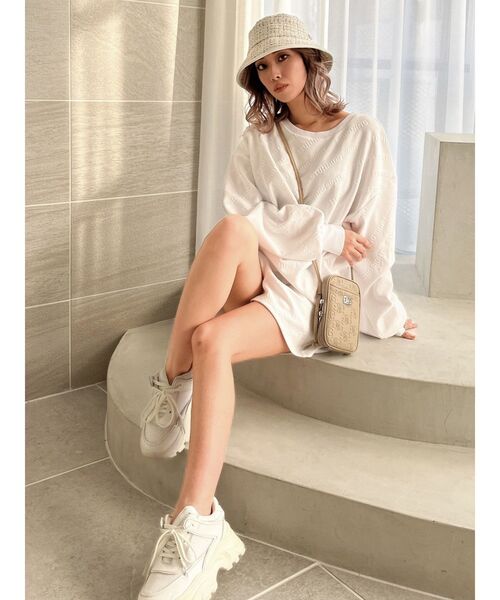 GYDA(ジェイダ)の「gydaモチーフ ツィードバケットハット(ハット・レディース・オフホワイト/ブラック・FREE)」の8枚目の写真