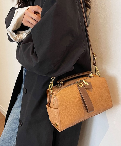 florist(フローリスト)の「【2way】配色スクエアショルダーバッグ/ボストンバッグ(ボストンバッグ・レディース・ブラウン/ブラック/ベージュ・FREE)」の1枚目の写真