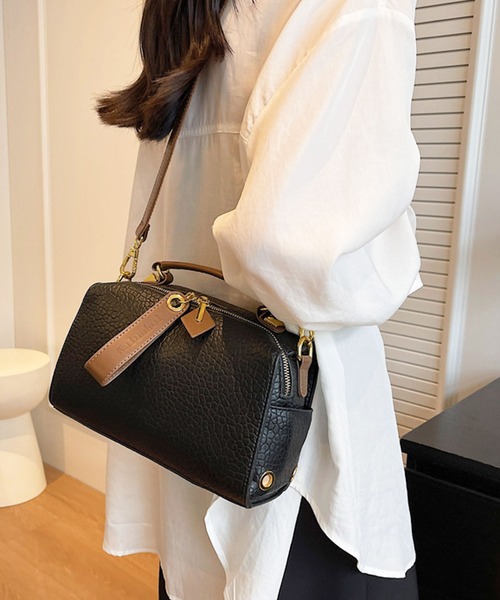 florist(フローリスト)の「【2way】配色スクエアショルダーバッグ/ボストンバッグ(ボストンバッグ・レディース・ブラウン/ブラック/ベージュ・FREE)」の5枚目の写真