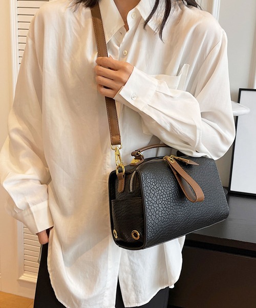 florist(フローリスト)の「【2way】配色スクエアショルダーバッグ/ボストンバッグ(ボストンバッグ・レディース・ブラウン/ブラック/ベージュ・FREE)」の6枚目の写真