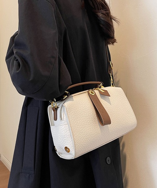 florist(フローリスト)の「【2way】配色スクエアショルダーバッグ/ボストンバッグ(ボストンバッグ・レディース・ブラウン/ブラック/ベージュ・FREE)」の8枚目の写真