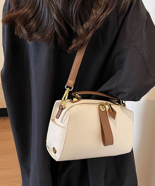 florist(フローリスト)の「【2way】配色スクエアショルダーバッグ/ボストンバッグ(ボストンバッグ・レディース・ブラウン/ブラック/ベージュ・FREE)」の9枚目の写真