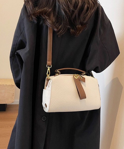 florist(フローリスト)の「【2way】配色スクエアショルダーバッグ/ボストンバッグ(ボストンバッグ・レディース・ブラウン/ブラック/ベージュ・FREE)」の10枚目の写真