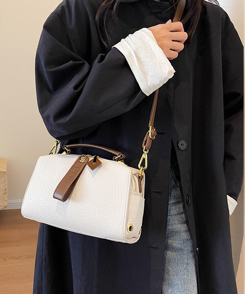 florist(フローリスト)の「【2way】配色スクエアショルダーバッグ/ボストンバッグ(ボストンバッグ・レディース・ブラウン/ブラック/ベージュ・FREE)」の11枚目の写真